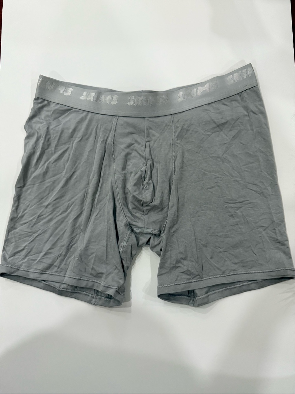 SKIMS Light Gray Boxer Briefs with Supportive Contour